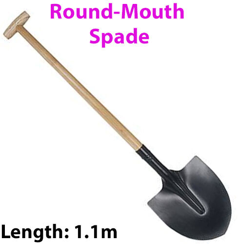 Heavy Duty 1100mm Round Digging Spade PYD Handle Landscaping Gardening Tool Loops