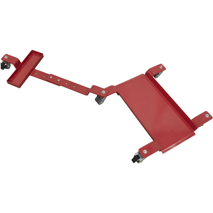 Motorcycle Rear Wheel Dolly - Side Stand - 500kg Weight Limit - Pivoting Loops