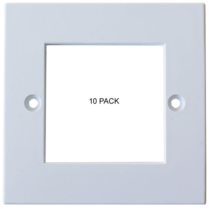 10 PACK Double 2x Gang EURO MODULE Modular Wall Face Plate Frame Tidy 25x50mm Loops