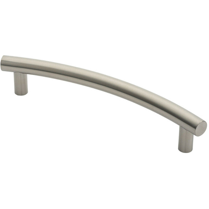 Curved T Bar Door Pull Handle 420 x 30mm 350mm Fixing Centres Satin Steel Loops