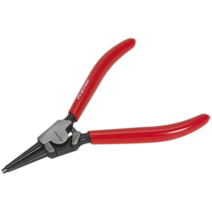 180mm Straight Nose External Circlip Pliers - Spring Loaded Jaws - Non-Slip Tips Loops