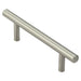 Mini Round T Bar Pull Handle 100 x 8mm 64mm Fixing Centres Satin Nickel Loops