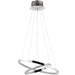 LED Ceiling Pendant Light 20.5W Warm White Chrome Infinity Ring Strip Feature Loops
