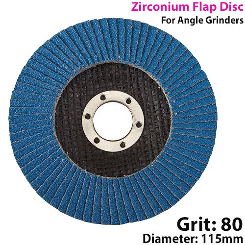 115mm 80 Grit Zirconium Flap Disc For Angle Grinder Grinding Metal Loops