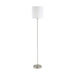 Floor Lamp Light Satin Nickel Shade White Fabric Pedal Switch Bulb E27 1x60W Loops
