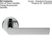 PAIR Flat Rectangular Bar Handle on Round Rose Concealed Fix Polished Chrome Loops