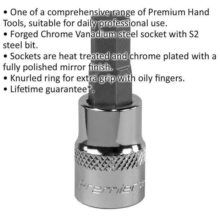 9mm Forged Hex Socket Bit - 3/8" Square Drive - Chrome Vanadium Wrench Socket Loops