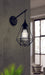 Ceiling Pendant Light & 2x Matching Wall Lights Black Wire Cage Hanging Lamp Loops