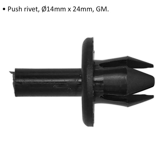 20 PACK Black Push Rivet Trim Clip - 14mm x 24mm - Suitable for GM Vehicles Loops