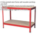 1.2m x 0.6m Workbench - Heavy Duty Steel Frame & Wooden Work Top & Storage Shelf Loops