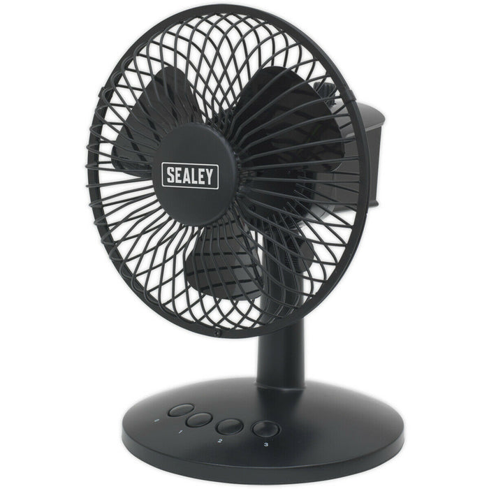 6 Inch Oscillating USB Desk Fan - 3 Speed Settings - Personal Desktop Cooler Loops