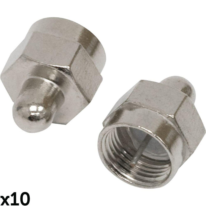10x F Type Screw Male Terminator Plug Cap Coaxial Satellite End Connector Cover Loops