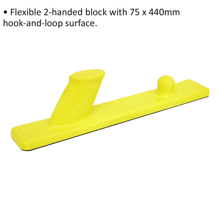 Two Handed Flexible Sanding Block - 75mm x 440mm - Hook and Loop Surface Loops