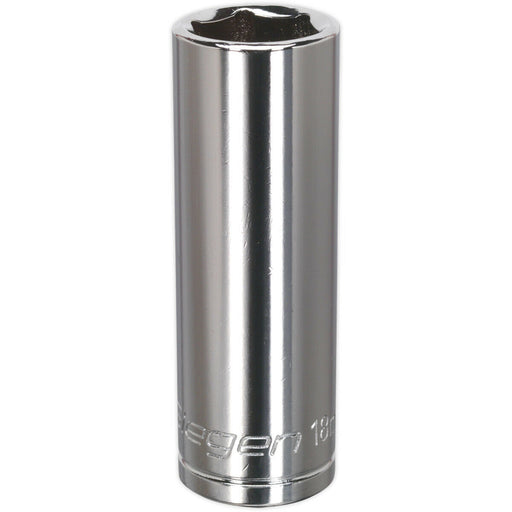 18mm Chrome Plated Deep Drive Socket - 1/2" Square Drive High Grade Carbon Steel Loops