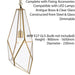 Hanging Ceiling Pendant Light Brass & Glass Shade Modern Lamp Bulb Feature Rose Loops