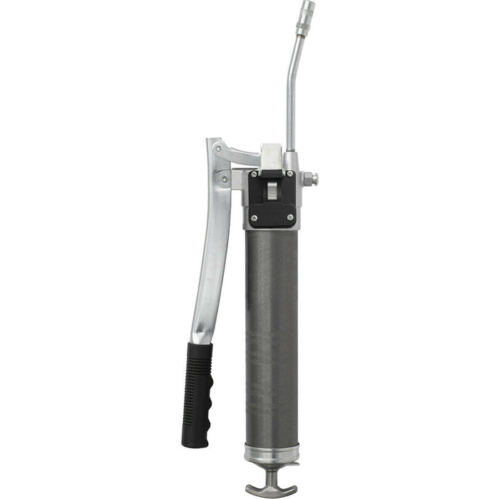 Side Lever Grease Gun with Quick Release - 3-Way Fill - Rigid Delivery Tube Loops