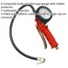 Premium Trigger Grip Tyre Inflator - Clip-On Connector - 0.5m Hose - 1/4" BSP Loops