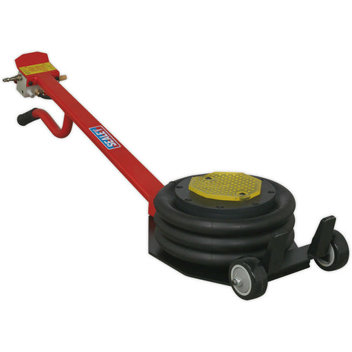 3 Tonne Air Operated Fast Jack - Three Stage Lift - Long Handle & Wheels Loops
