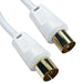 40m GOLD Aerial Cable Extension Male Plug to Female Socket TV Coaxial White Lead Loops