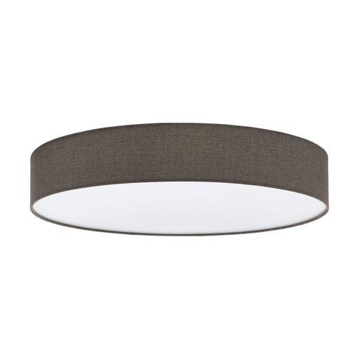 Flush Ceiling Light Colour White Shade Brown White Fabric Linen Bulb E27 5x25W Loops