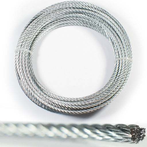 30m 2mm Wire Rope Lashing Cable Zinc Plated Steel Stranded Metal Hoist Line Loops