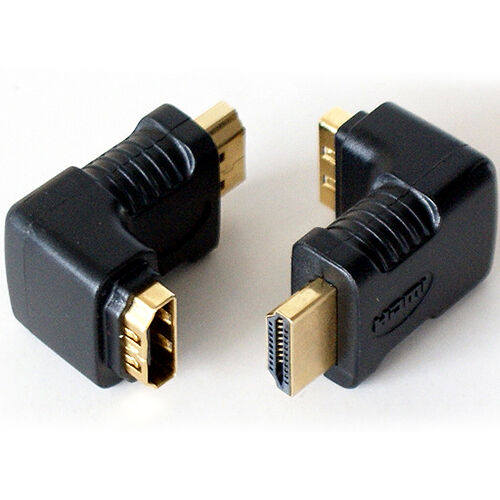 Male to Female HDMI Right Angled 90 270 Degree Adapter Connector Full HD Space Loops