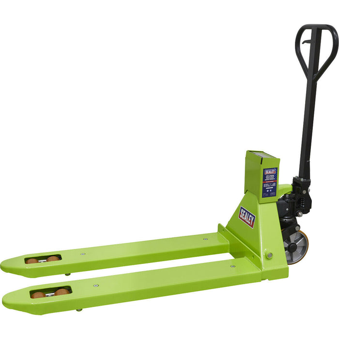 2500kg Heavy Duty Pallet Truck with Scales - 1185mm x 555mm Forks - LCD Display Loops