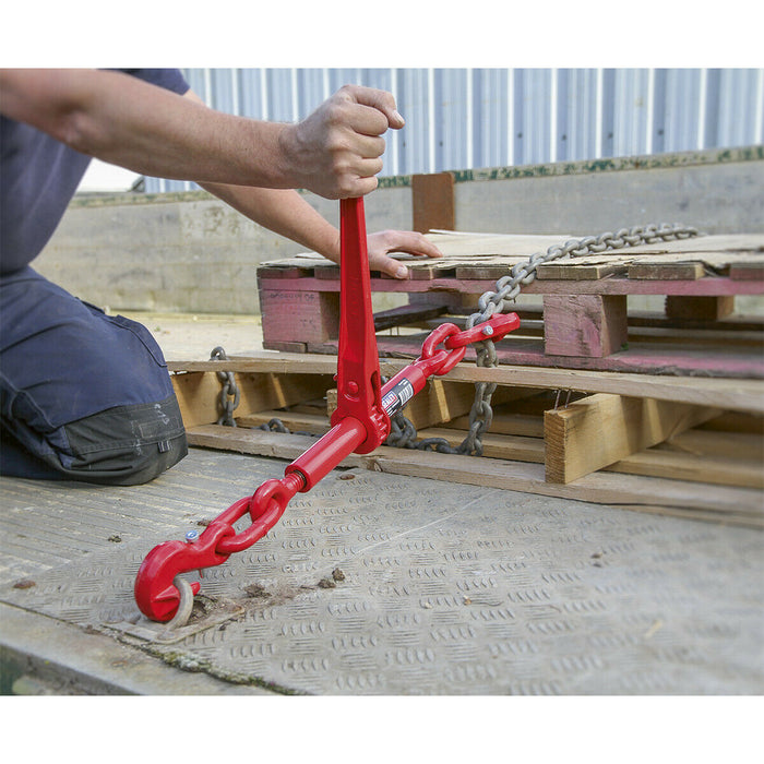 4200kg Capacity Ratchet Load Binder - 9.5mm to 12.7mm Chain - Drop Forged Steel Loops