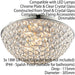 Flush Bathroom Ceiling Light Crystal Bead Dome Shade IP44 Round Lamp Bulb Holder Loops