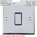 CHROME Bathroom Switch Set - 1x Light & 1x 6A Extractor Fan Isolator Switch Loops