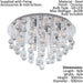Low Ceiling Light & 2x Matching Wall Lights Chrome & Crystal IP44 Bathroom Lamp Loops