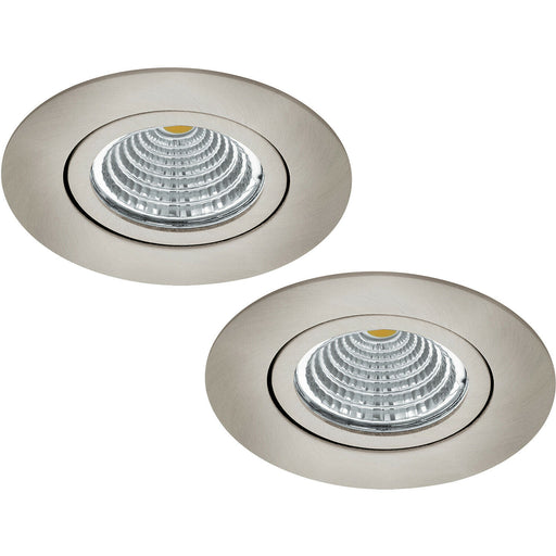 2 PACK Wall / Ceiling Flush Round Downlight Satin Nickel Spotlight 6W LED Loops