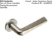 PAIR Chunky Flat Tapered Bar Handle on Round Rose Concealed Fix Satin Steel Loops
