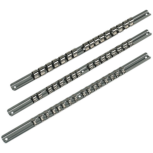 3 PACK - 1/2" 3/8" & 1/2" Square Drive Bit Holder - Retaining Rail Bar Storage Loops