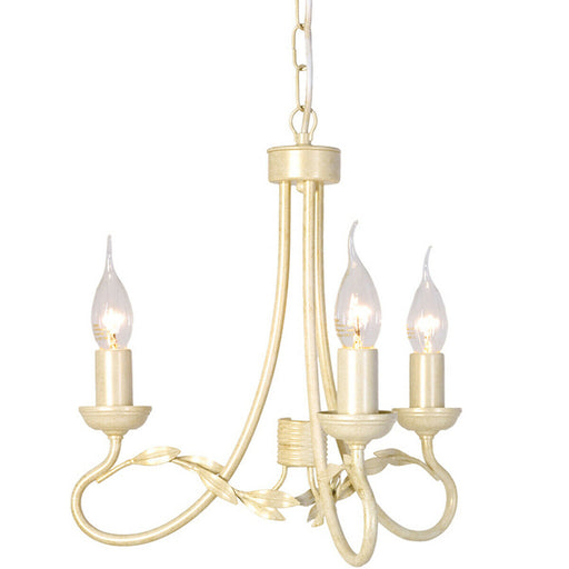 3 Bulb Chandelier Hanging Pendant LIght Ivory Gold LED E14 60W Bulb Loops