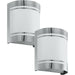 2 PACK IP44 Outdoor Wall Light Stainless Steel & Diffuser 40W E27 Porch Lamp Loops