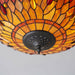 Tiffany Glass Semi Flush Ceiling Light Flame Dragonfly Inverted Shade i00045 Loops