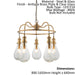 Ceiling Pendant Light - Antique Brass Plate & Clear Glass - 5 x 6W LED E14 Loops