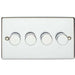 2 PACK 4 Gang 400W 2 Way Rotary Dimmer Switch CHROME Light Dimming Plate Loops