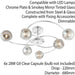 Semi Flush Ceiling Light Chrome & Mirror Glass Shade 6x Lamp Hanging Pendant Loops