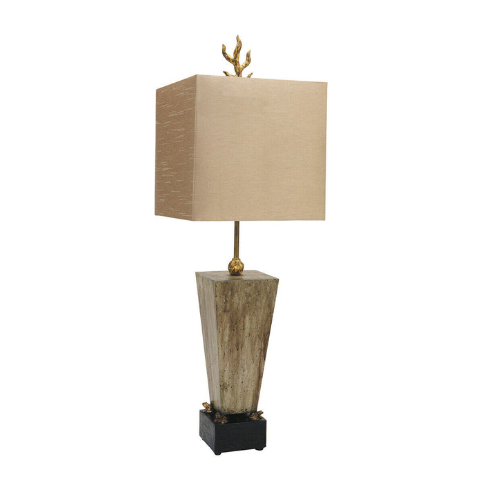 Table Lamp Gilded Frogs Light Brown Faux Silk Shade Gold Leaf Finial LED E27 60W Loops