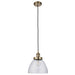 Hanging Ceiling Pendant Light ANTIQUE BRASS & GLASS Shade Industrial Lamp Bulb Loops