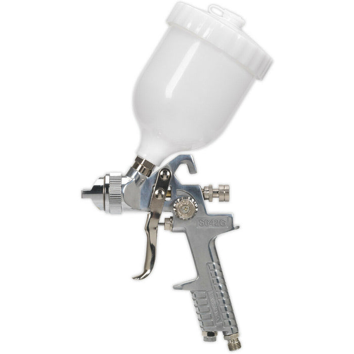 Adjustable Gravity Fed Paint Spray Gun / Airbrush - 1.8mm General Purpose Nozzle Loops