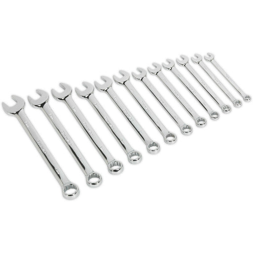 12pc Combination Hand Spanner Set - 8 to 19mm Metric 12 Point Socket Nut Wrench Loops