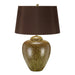 Table Lamp Green Brown Glaze Finish Brown Tapered Cylinder Shade LED E27 60W Loops