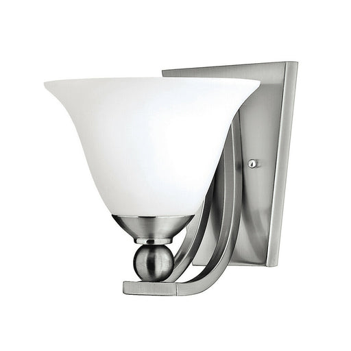 IP44 Wall Light Heavy Sphere Bell Shaped Glass Brushed Nickel LED E27 60W Loops
