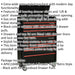 Retro 10 Drawer  Topchest & Rollcab Bundle - Locking - BB Slides - Black & Red Loops
