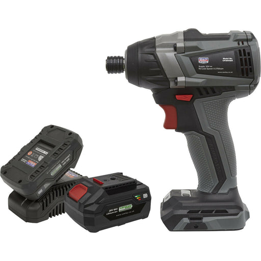 20V Brushless Impact Driver Kit - 1/4" Hex Drive - Variable Speed - 2 Batteries Loops