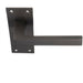 Door Handle & Bathroom Lock Pack Matt Bronze Square Lever Thumb Turn Backplate Loops