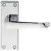 Door Handle & Latch Pack Chrome Victorian Straight Lever Backplate 150 x 42mm Loops